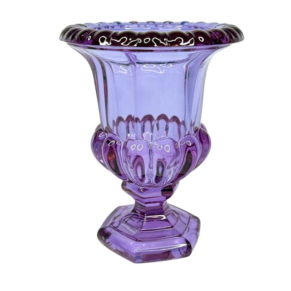 Vintage Friedrich Kristall Germany Lead Crystal Purple Vase - Picture 1 of 8
